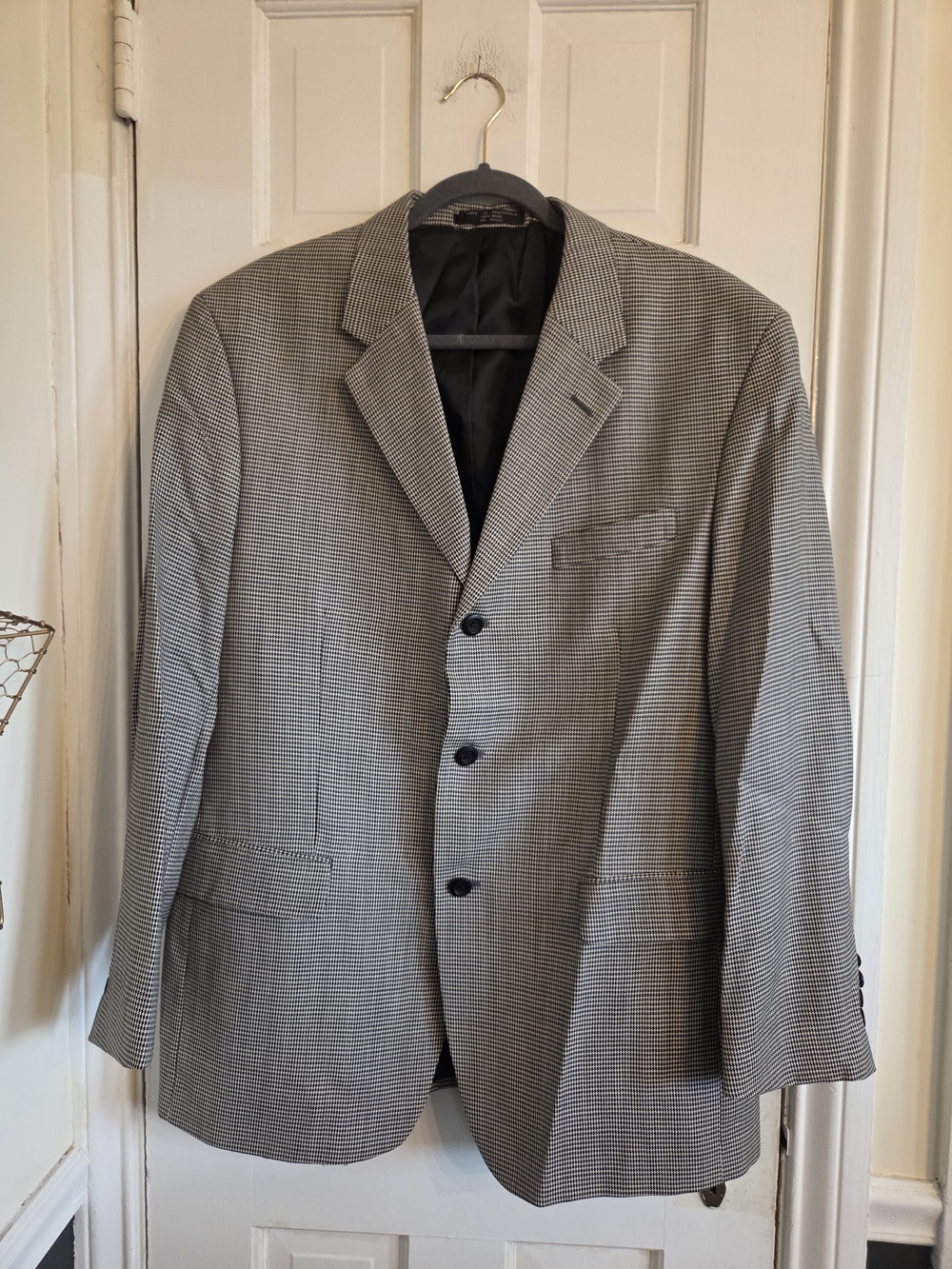 Jones New York Men's Houndstooth Gray Sport Coat Blazer
